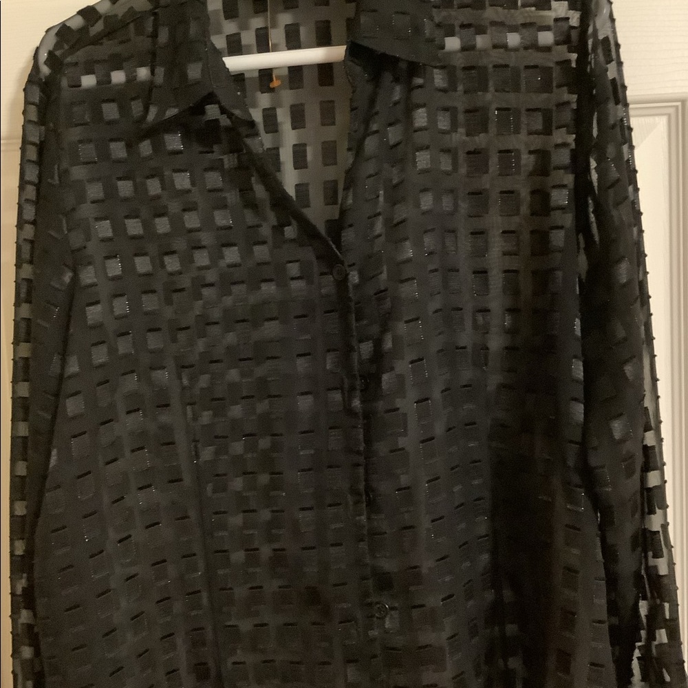 Joanna sheer black blouse